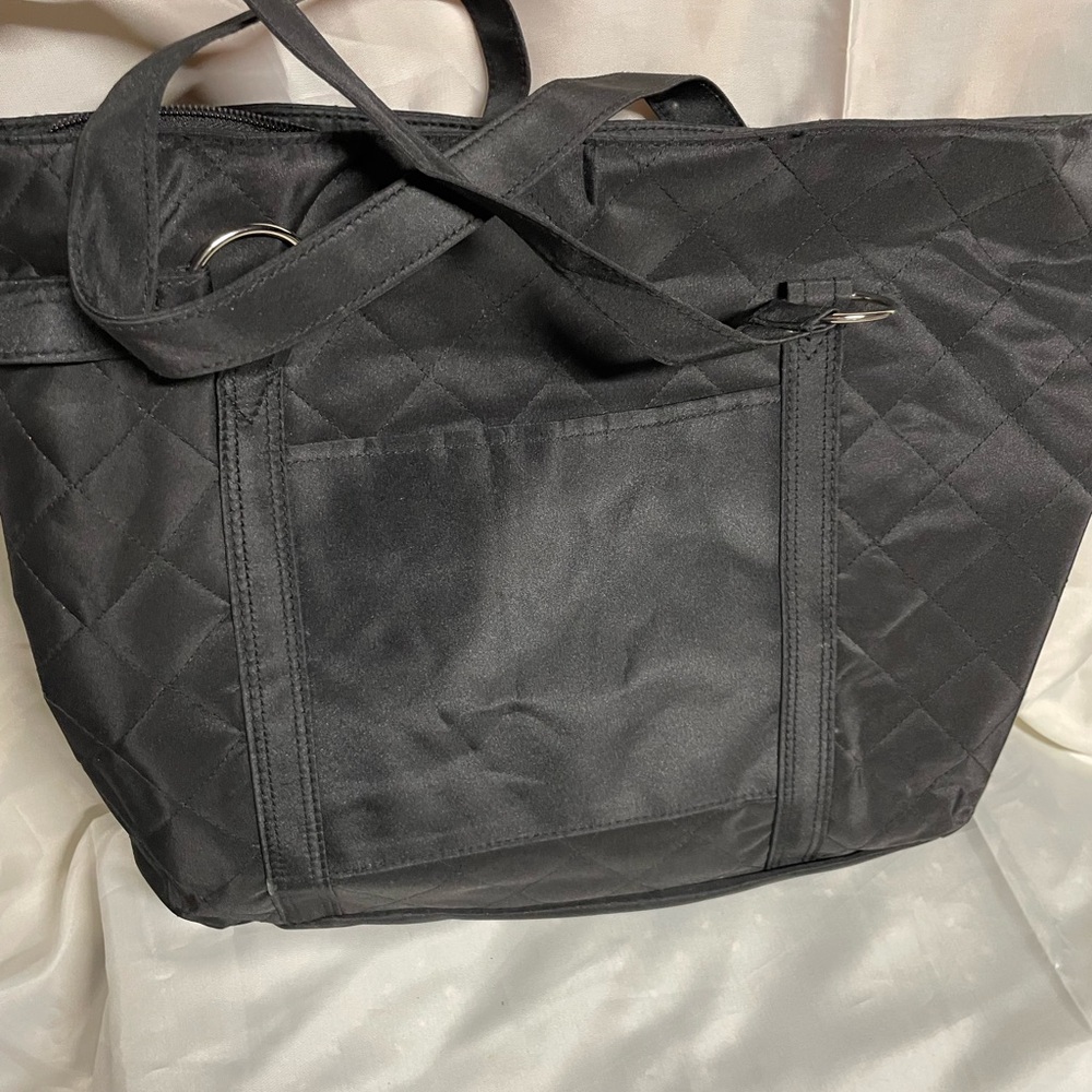 Black Quilted Tote Bag - Picture 5 of 8
